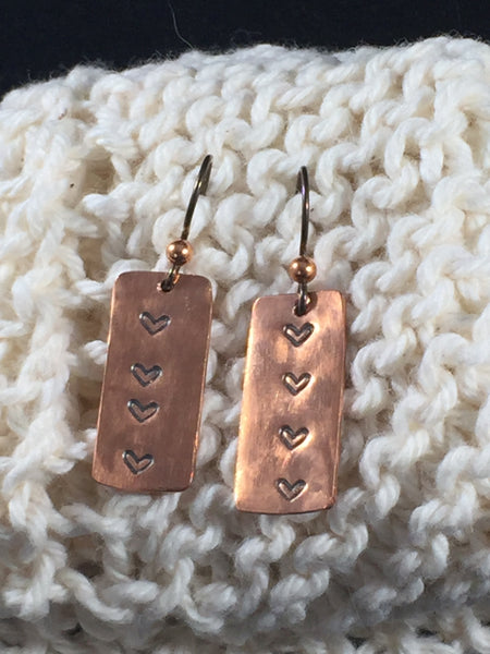 Copper Stamped Earrings
